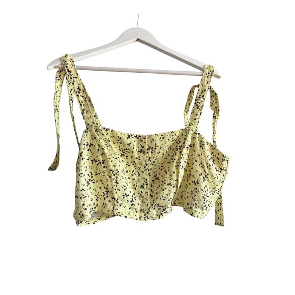 Nicholas NWT Wylda Linen Tie Strap Crop Top in Charlsbury Olympic - Picture 3 of 11
